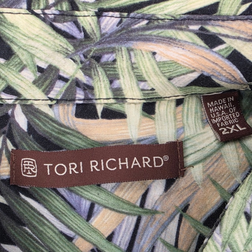 Tori Richard Mens Tropical Palm Leaf Hawaiian Shirt Short Sleeve Button Down 2XL - Picture 4 of 4